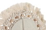 DKD Home Decor Set de 3 Espejos de Macramé y Cristal Blanco