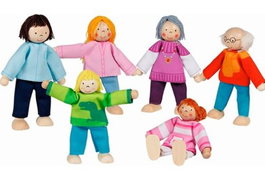 GOKI Muñecos Flexibles Familia Moderna