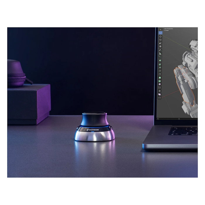 3Dconnexion SpaceMouse Wireless Bluetooth Edition BT - Ratón 3D Ambidiestro 6DoF con Conexión RF, Bluetooth y USB Tipo A, Color Negro/Azul/Plata, Incluye Receptor y Funda