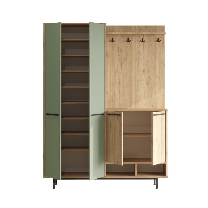 Hanah Home OS1-SY Recibidor Roble y Verde 147.4cm Ancho x 195.6cm Alto x 35.5cm Profundidad Hanah Home OS1-SY Recibidor Roble y Verde 147.4cm Ancho x 195.6cm Alto x 35.5cm Profundidad