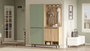 Hanah Home OS1-SY Recibidor Roble y Verde 147.4cm Ancho x 195.6cm Alto x 35.5cm Profundidad