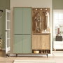Hanah Home OS1-SY Recibidor Roble y Verde 147.4cm Ancho x 195.6cm Alto x 35.5cm Profundidad