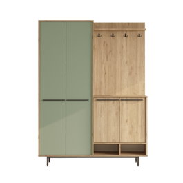 Hanah Home OS1-SY Recibidor Roble y Verde 147.4cm Ancho x 195.6cm Alto x 35.5cm Profundidad