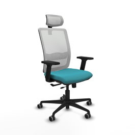 PIQUERAS Y CRESPO Silla de oficina Haches Turquesa y Blanco
