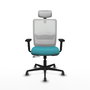 PIQUERAS Y CRESPO Silla de oficina Haches Turquesa y Blanco