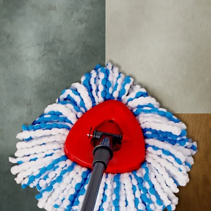 Vileda Recambio Mopa H2Pro Spin Mop Triangular en Azul y Blanco Vileda Recambio Mopa H2Pro Spin Mop Triangular en Azul y Blanco