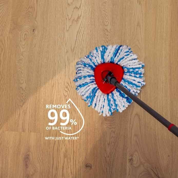 Vileda Recambio Mopa H2Pro Spin Mop Triangular en Azul y Blanco Vileda Recambio Mopa H2Pro Spin Mop Triangular en Azul y Blanco