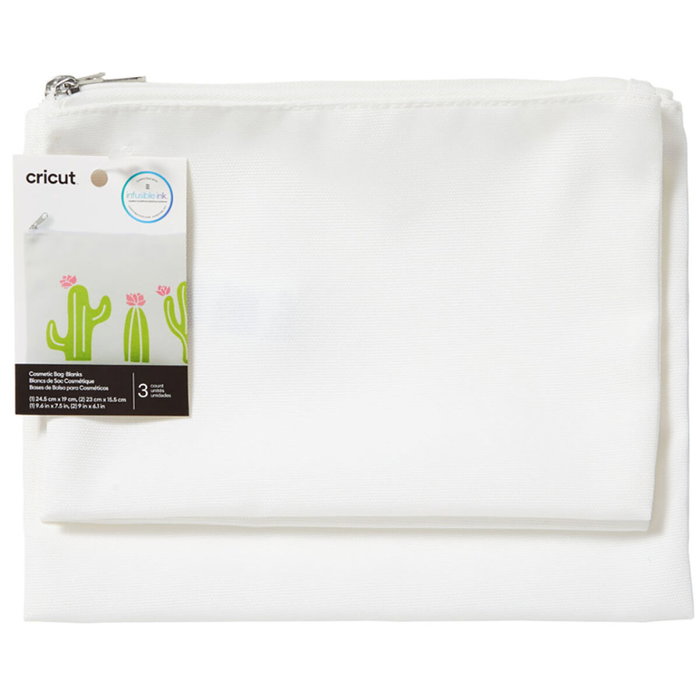 Cricut Blanks de neceser de cosméticos textil imprimible, pack de 3