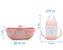 KioKids Petits Moments Set de Alimentación para Bebé con Cuenco Térmico y Taza de Aprendizaje - Rosa