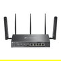 TP-Link ER706WP-4G Omada VPN Gateway AX3000, Enrutador Doble Banda con 4G y PoE+ (5 Puertos Gigabit, 4 Túneles VPN, Negro, Escritorio/Pared)