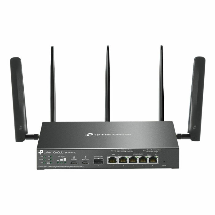 TP-Link Omada ER706WP-4G Router Inalámbrico AX3000 Dual SIM 4G con PoE+ TP-Link Omada ER706WP-4G Router Inalámbrico AX3000 Dual SIM 4G con PoE+