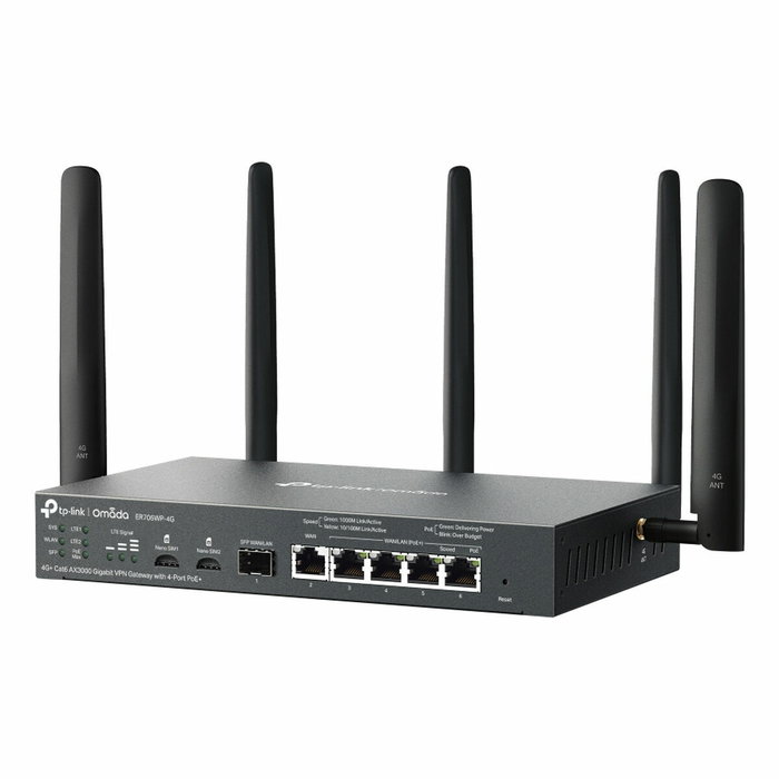 TP-Link Omada ER706WP-4G Router Inalámbrico AX3000 Dual SIM 4G con PoE+ TP-Link Omada ER706WP-4G Router Inalámbrico AX3000 Dual SIM 4G con PoE+