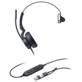 Yealink UH46 Mono Teams Auriculares Monoaurales con USB-C/A para Oficina y Centro de Llamadas, Certificados para Microsoft Teams