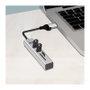 LogiLink Hub USB 3.0 con 3 puertos y lector de tarjetas, USB-A+C, gris