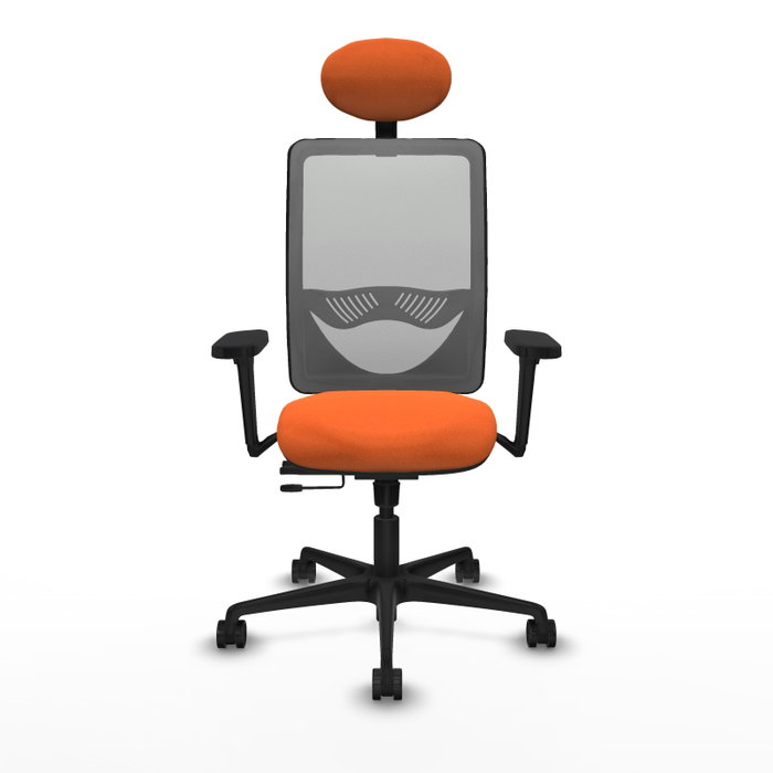 PIQUERAS Y CRESPO Silla de oficina Zulema con mecanismo Sincro/Traslack, Tela Naranja y Malla Gris