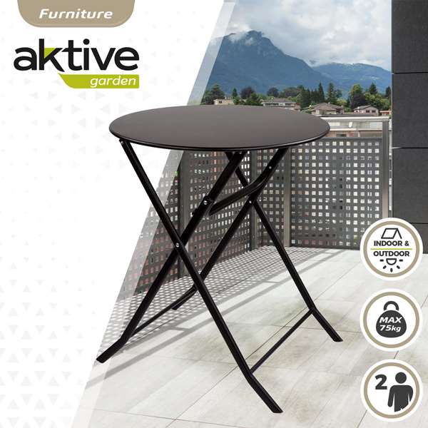 Aktive Mesa redonda plegable de metal 60x70 cm