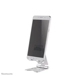 Neomounts DS10-150SL1 Soporte Plegable para Móvil/Smartphone hasta 4.7", Ajuste de Inclinación 270°, Plata - Soporte de Escritorio Pasivo con Almohadillas de Silicona