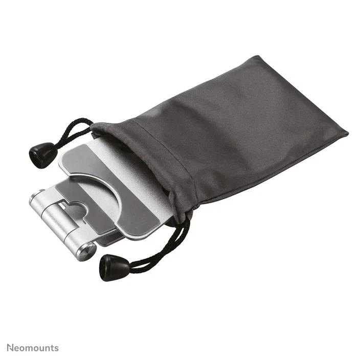 Neomounts DS10-150SL1 Soporte Plegable para Móvil/Smartphone hasta 4.7", Ajuste de Inclinación 270°, Plata - Soporte de Escritorio Pasivo con Almohadillas de Silicona