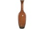 DKD Home Decor Jarrón de Cristal Reciclado Artesanal Ámbar 29x29x100 cm