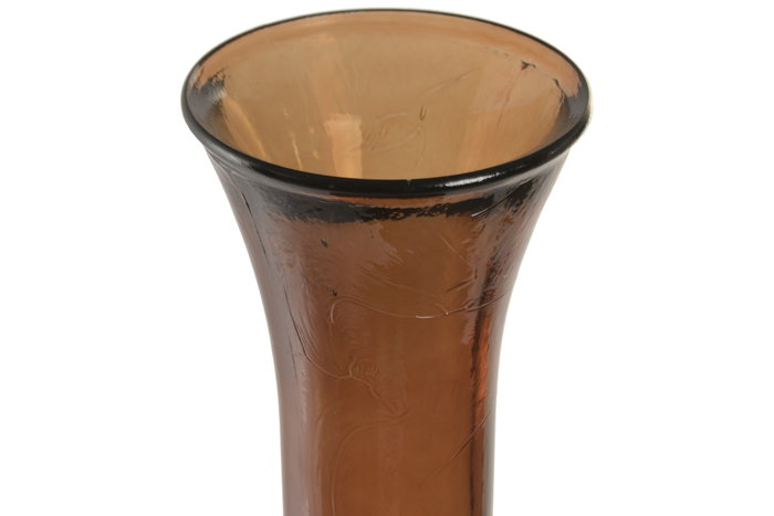 DKD Home Decor Jarrón de Cristal Reciclado Artesanal Ámbar 29x29x100 cm