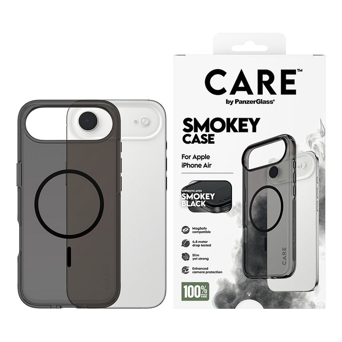 PanzerGlass CARE™ Smokey Case MagSafe para iPhone Air - Negro