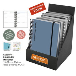 Agenda Anual (2026-27) Senfort 16 Meses Iki Foam Espiral Tapa Pp Con Goma 155X215 S/V Surtido Expositor De 8