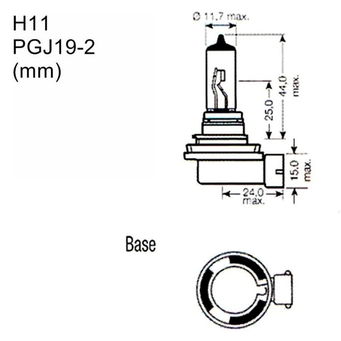 M-Tech Lámpara Halógena H11 PGJ19-2 12V/55W M-Tech Lámpara Halógena H11 PGJ19-2 12V/55W