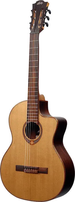 LAG Guitarra Clásica Electroacústica Auditorium Occitania 118 Natural con Tapa de Cedro y Electrónica Astro-LAG Cutaway