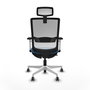 PIQUERAS Y CRESPO Silla de oficina Haches con mecanismo Sincro/Traslack Azul claro y Blanco