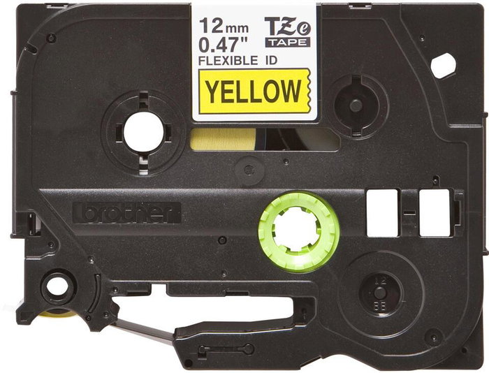 Brother TZe-FX631 Cinta Laminada Flexible Amarillo con Texto Negro 12mm