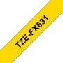 Brother TZe-FX631 Cinta Laminada Flexible Amarillo con Texto Negro 12mm