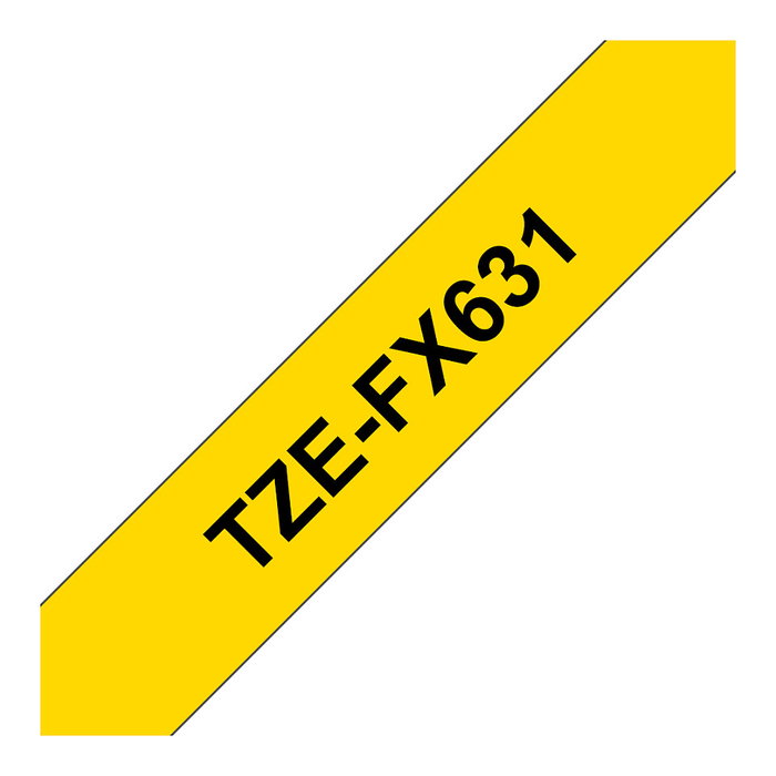 Brother Cinta Laminada Flexible TZe-FX631 Amarillo/Negro 12mm