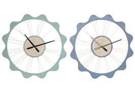 DKD Home Decor Reloj de Pared Metálico con Arcos y Acabado Rugoso, Pack de 2