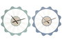 DKD Home Decor Reloj de Pared Metálico con Arcos y Acabado Rugoso, Pack de 2