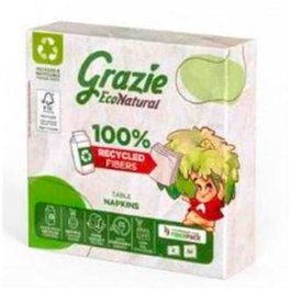 GRAZIE NATURAL Servilleta Papel 32.5X32.5 Bio Orgánico Reciclado Ecolabel FSC