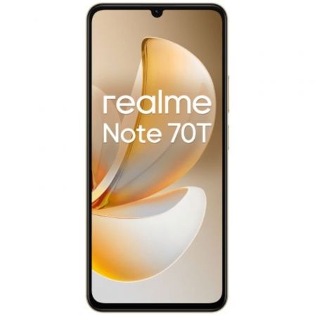 Realme Note 70T Smartphone - 4GB RAM, 256GB ROM, Pantalla 6.74", Batería 6000 mAh, Carga 15W, IP54, Dorado Playa