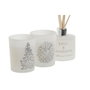DKD Home Decor Set de 3 Velas de Cristal en Cera de Parafina Blanco