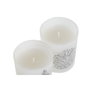 DKD Home Decor Set de 3 Velas de Cristal en Cera de Parafina Blanco