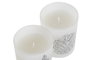 DKD Home Decor Vela Navidad Alpina Blanco Cristal Cera Parafina Set 3 Piezas 5 x 5 x 6 cm