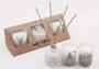 DKD Home Decor Set de 3 Velas de Cristal en Cera de Parafina Blanco