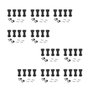 Emuca Lote de 10 kits de pies niveladores para mueble Bone, con base premontada, altura 100mm, regulable 98-115mm, Plástico, Negro
