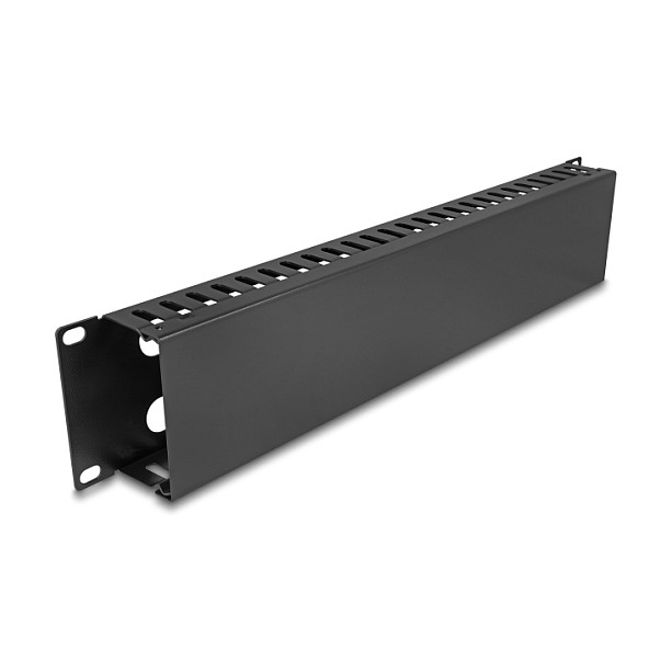 DeLOCK 81559 Panel de gestión de cables de 2U en metal negro con 4 aberturas DeLOCK 81559 Panel de gestión de cables de 2U en metal negro con 4 aberturas