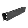 DeLOCK 81559 Panel de gestión de cables de 2U en metal negro con 4 aberturas