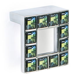 GIUSTI Tirador Zamak/Cristal Esmeralda C32 Cromo Cristal Swarovski Verde Esmeralda