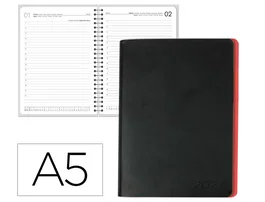 Liderpapel Agenda de Oficina 2027 Día por Página A5 Rojo