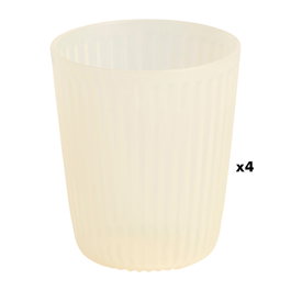 DAY - Juego de 4 Vasos 320 ml - Textura Estriada Antideslizante - Colores Surtidos - Apto Lavavajillas