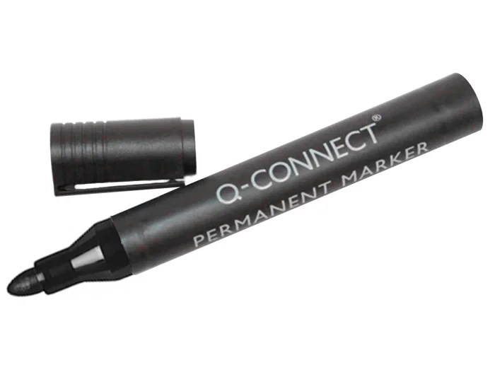 Q-connect Rotulador Marcador Permanente Negro Punta Redonda 3 mm