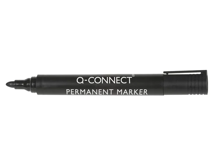 Q-connect Rotulador Marcador Permanente Negro Punta Redonda 3 mm