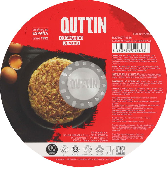 Quttin Sartén Tortillera 24 cm Infinity Plu (6 Unidades)