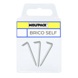 WOLFPACK LINEA PROFESIONAL Alcayatas Brico Self de acero 17x40 mm, 8 unidades